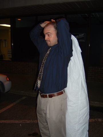 Brian carts off the dress