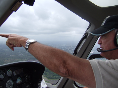 Pilot points something out