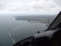 The ship, from the air