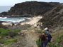 Hiking down the rocks